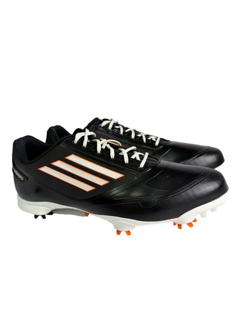 Adidas Adizero One Waterproof Black Golf Shoes Cleats Low Mens 11 Orange Spikes